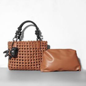 Fashion Women's Portable Shoulder Bag (Option: Caramel color-31x8x24cm)