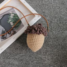 Girls' Handmade Mushroom Wool Bag With Children's Decorative Cartoon (Option: Pine nut bun)
