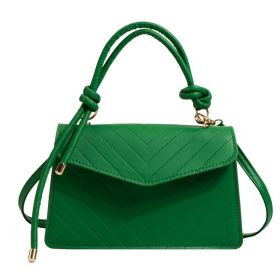 Versatile Triangle Cover Striped Small Square Bag (Color: Green)