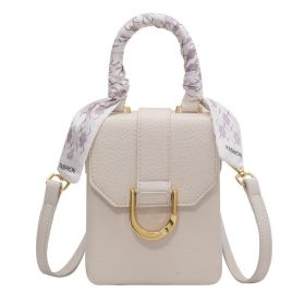 New Fashion Scarf Decoration Handbag Women's Versatile Crossbody (Color: White)