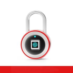 Fingerprint Padlocks, Smart Small Locks, Fingerprint Anti-theft Locks, Padlocks (Color: Red)