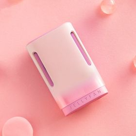 Jelly Hanging Neck Fan Usb Mini Fan Portable Handheld Hanging Neck Small Fan (Option: Raspberry peach peach-USB)