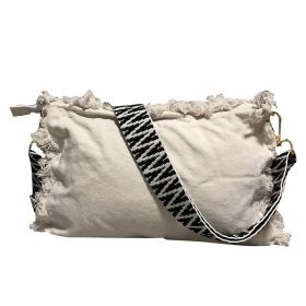Vintage Embroidery Artistic Girls' Shoulder Bag (Color: White)