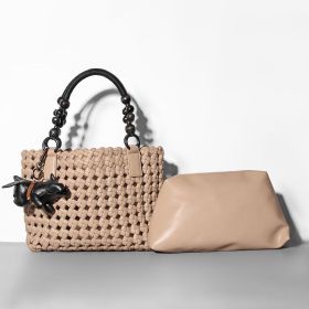 Fashion Women's Portable Shoulder Bag (Option: Apricot-31x8x24cm)