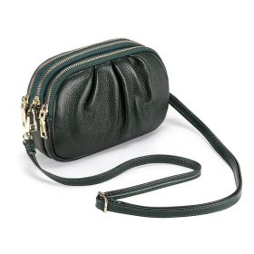 Versatile Pleated Bag With Soft Leather And Large Capacity (Color: Green)
