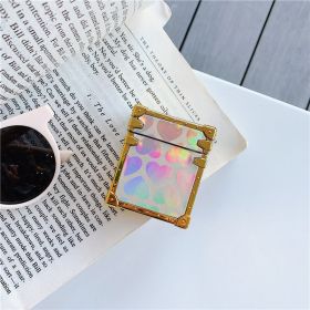 Compatible with Apple, Love laser electroplating soft shell earphone sleeve (Option: Gold-Airpods 1 2)