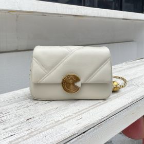 Light Luxury Retro OL Style Single Shoulder Crossbody Bag For Women (Color: White)