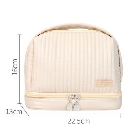 Toast Makeup Bag PU Waterproof And Multifunctional (Option: Milky white)