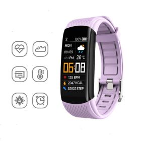 Adult sports silicone pedometer bracelet (Option: Light purple)