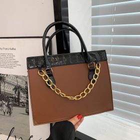New Commuter Large Capacity Fashionable Shoulder Tote Bag (Color: Brown)