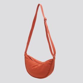 Women's Messenger Nylon Dumplings Shoulder Bag (Color: Orange)