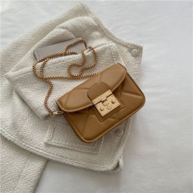 Versatile Chain Crossbody Bag Advanced Texture (Color: Khaki)