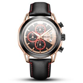Men's Multifunctional Waterproof Luminous Watch Quartz (Option: Black brown-One size)