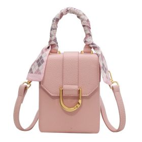 New Fashion Scarf Decoration Handbag Women's Versatile Crossbody (Color: Pink)