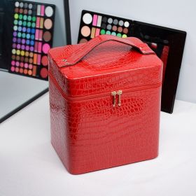 Storage Bag Skin Care Bag Cosmetic Case (Option: Red Double Layer)