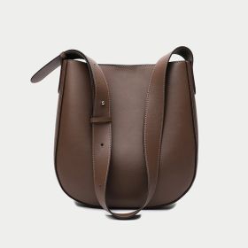 Large Capacity Bucket Versatile One Shoulder Crossbody Bag (Color: Coffee)