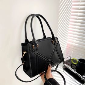 Large Capacity Casual Shoulder Portable Trendy Women Classy Tote Bag (Color: Black)