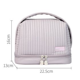 Toast Makeup Bag PU Waterproof And Multifunctional (Option: Lavender)