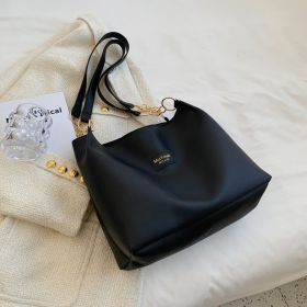 Women's Large-capacity Fashion Shoulder Bag (Color: Black)