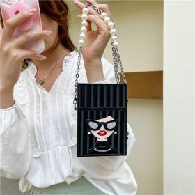 Eccentric Personality Chain Retro Popular All-matching Shoulder Messenger Bag (Color: Black)
