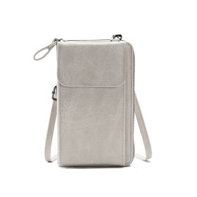 Multi Functional Solid Color Fashionable And Simple One Shoulder Bag (Color: Light Grey)