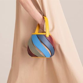 Splicing Bucket Pack Cylinder Type Single Shoulder Bag (Option: Color)