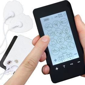 Color Screen Digital Meridian Massager 12 Modes Touch Screen (Option: Black-EU)