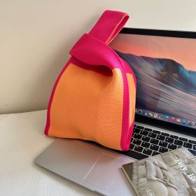 New Women's Ins Dual Color Wool Knitted Shoulder Bag (Option: 03rose orange)