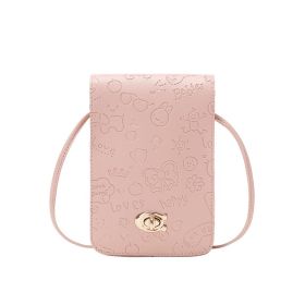 Printed Ladies Small Sweet One Shoulder Phone Bag (Color: Pink)