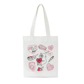 Printed Canvas One Shoulder Portable Shopping Bag (Option: Style C)