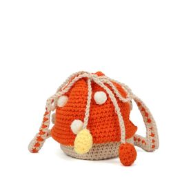 New Handwoven Woolen Cute Mushroom Crossbody Bag (Option: Orange-Finished product)