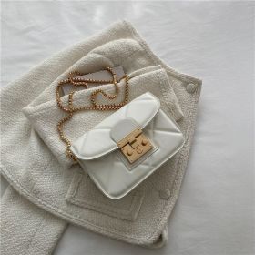 Versatile Chain Crossbody Bag Advanced Texture (Color: White)