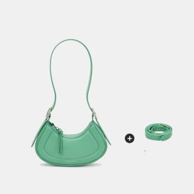New Female Green Niche One Shoulder Crossbody Crescent Bag (Color: Green)