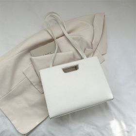 Fashion Casual Solid Color Crossbody Retro Tote Bag (Color: White)