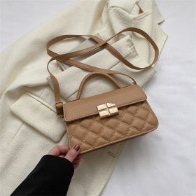 Portable Shoulder Small Square Bag (Color: Khaki)