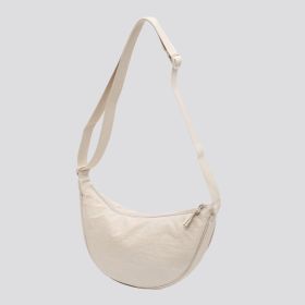 Women's Messenger Nylon Dumplings Shoulder Bag (Color: Beige)