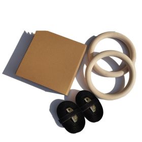 Fitness Wooden Ring Suspension Training Belt Set (Option: 32mm birch ring-38mmX2m webbing)