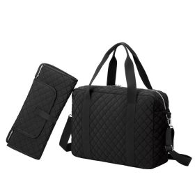 Portable Multifunctional Mother And Baby Bag (Color: Black)