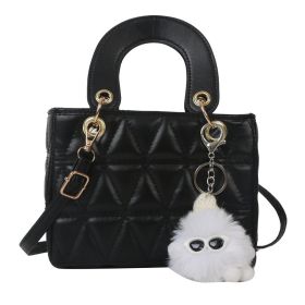 Diamond Small Bag Simple Crossbody (Option: Black With Pendant)