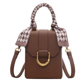 New Fashion Scarf Decoration Handbag Women's Versatile Crossbody (Color: Brown)