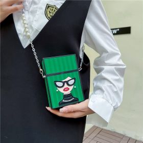 Eccentric Personality Chain Retro Popular All-matching Shoulder Messenger Bag (Color: Green)