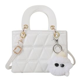 Diamond Small Bag Simple Crossbody (Option: White With Pendant)