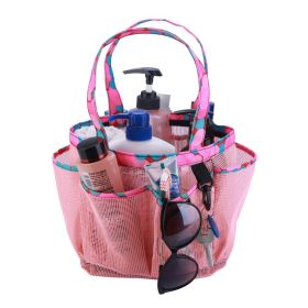 Women's Bathing And Swimming Bag Storage Basket Mesh Carrying (Color: Pink)