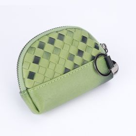 Handwoven Women's Wallet With Minimalist Leather (Option: Gradient Green)