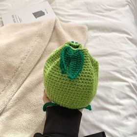 INS Pure Handmade Wool Hook Woven Bag For Children's Crossbody (Color: Green)