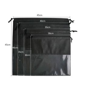 Blank Dustproof Storage Non-woven Bag With Moisture-proof Bag (Option: Black-30x30cm-1PCS)