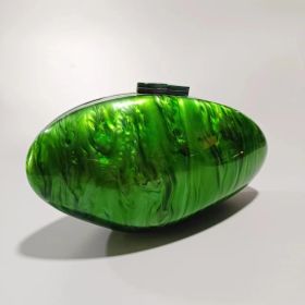 Acrylic Fashion Dinner Bag Single Shoulder Oblique Straddle (Color: Green)