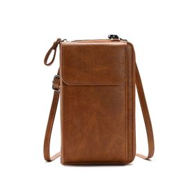 Multi Functional Solid Color Fashionable And Simple One Shoulder Bag (Color: Brown)